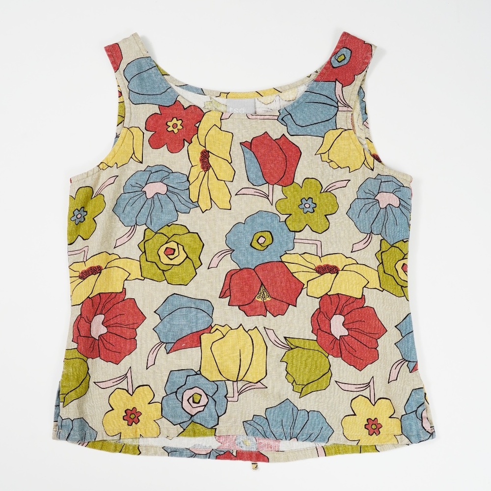 Two Star Dog 100% Hemp Floral Tank Top Women’s Sz S Made in USA
